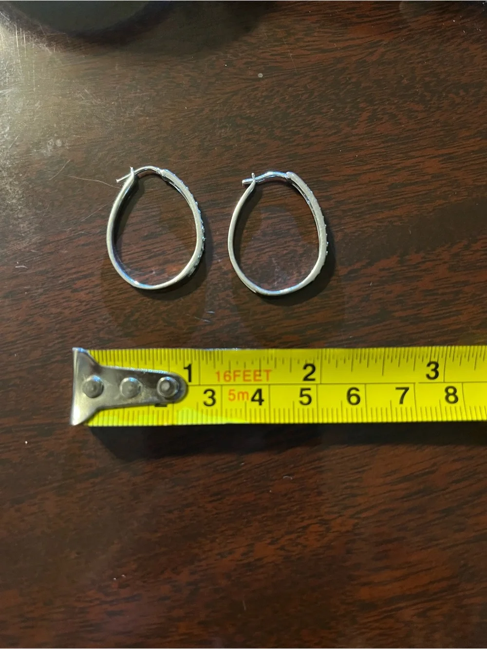 Sterling Silver diamond Hoop Earrings